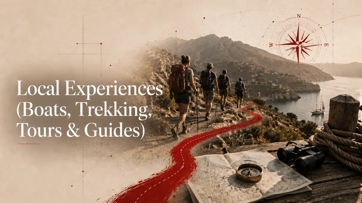 Local experiences including boats, trekking, tours and guides